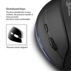 ZELOTES F35 6-buttons Vertical Grip Ergonomic Rechargeable Wireless Mouse, F35