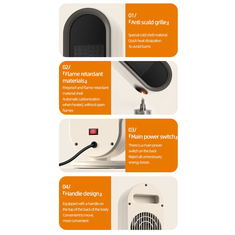 E68 1200W PTC Ceramic Heating Desktop Heater Smart Electric Heater, EU Plug, US Plug, UK Plug