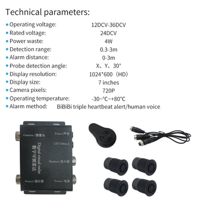 360-degree Detection Reversing Visual AHD Digital Radar