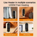 E68S 1200W PTC Ceramic Heating Desktop Smart Electric Heater, EU Plug, US Plug, UK Plug