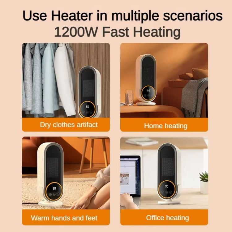 E68S 1200W PTC Ceramic Heating Desktop Smart Electric Heater, EU Plug, US Plug, UK Plug
