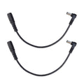 2pcs DC 5.5 x 2.1mm Straight To Bend Adapter Cable Male To Female Power Cord Extension Cord, B1-2