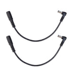 2pcs DC 5.5 x 2.1mm Straight To Bend Adapter Cable Male To Female Power Cord Extension Cord, B1-2