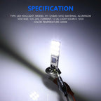 55W Automotive LED Bulbs High Brightness Fog Light, H1, H3