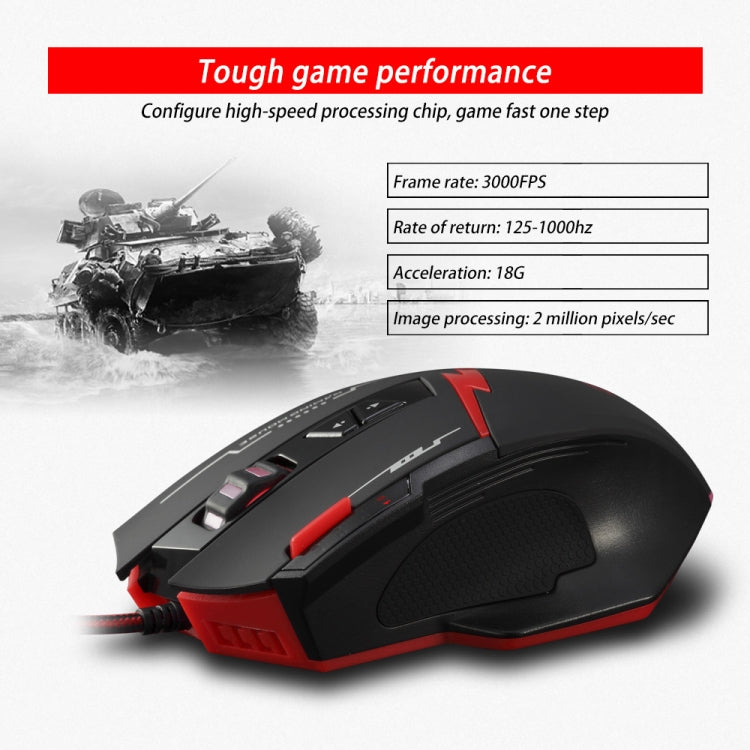 ZELOTES C8 8-buttons Ergonomic Game Programming Custom Wired Mouse, C8