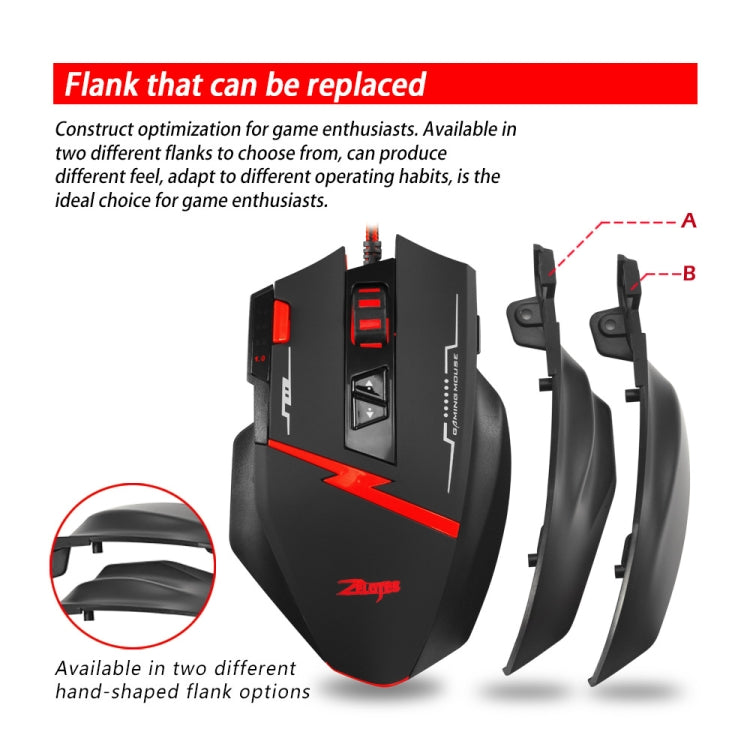 ZELOTES C8 8-buttons Ergonomic Game Programming Custom Wired Mouse, C8