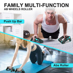 MK5008 Multifunctional Portable Foldable Abdominal Wheel Home Fitness Equipment