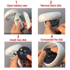 For Meta Quest 2 Repair Parts, Right Handle Inner Shell, Right Handle Grip Shell, Left Handle Grip Shell, Controller  Black Disk Cove Right & Left, Controller Black Disk Cove Right, Controller Black Disk Cove Left