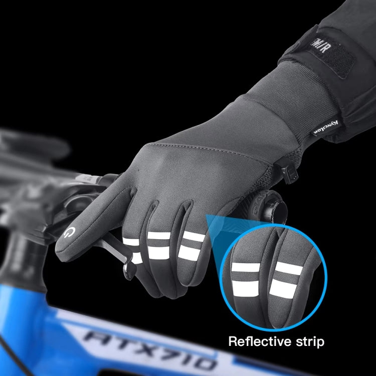Kyncilor Velvet Warm Cycling Gloves Reflective Touch Screen Ski Water-repellent Elastic Gloves, S, M, L, XL