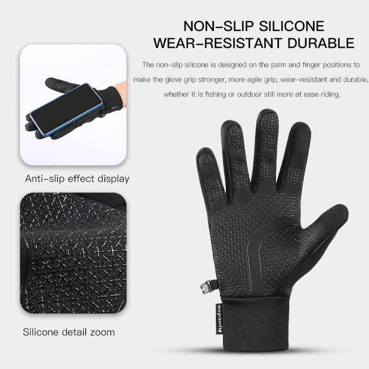 Kyncilor Velvet Warm Cycling Gloves Reflective Touch Screen Ski Water-repellent Elastic Gloves, S, M, L, XL