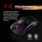 ZELOTES C7 7-buttons RGB Lighting Hollow Computer Office Wired Mouse, C7