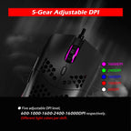 ZELOTES C7 7-buttons RGB Lighting Hollow Computer Office Wired Mouse, C7
