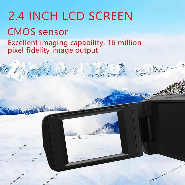16MP 16X Digital Zoom Vlogging Camera Video Camcorder with 2.4 Inch Flip Screen, Standard US Plug, Standard EU Plug, Standard UK Plug, Standard AU Plug, With Wide Angle & Mic US Plug, With Wide Angle & Mic EU Plug, With Wide Angle & Mic UK Plug        ...
