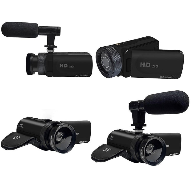 16MP 16X Digital Zoom Vlogging Camera Video Camcorder with 2.4 Inch Flip Screen, Standard US Plug, Standard EU Plug, Standard UK Plug, Standard AU Plug, With Wide Angle & Mic US Plug, With Wide Angle & Mic EU Plug, With Wide Angle & Mic UK Plug        ...