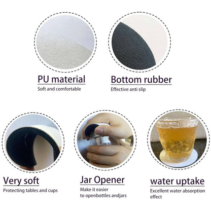 4pcs PU Leather Car Coaster Car Decorative Water Absorption Cup Sink Mat, 6.8cm