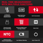 HABOTEST HT617B Digital Dual Channel Thermocouple Thermometer