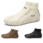 Men Trend Socks Shoes High Top Outdoor Anti-slip Casual Sneakers Leather Work Shoes, 39, 40, 41, 42, 43, 44, 45