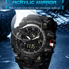 SANDA Teenagers Sports Electronic Watch Men Personalised Wristwatch
