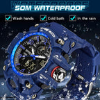 SANDA Teenagers Sports Electronic Watch Men Personalised Wristwatch