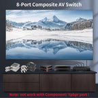 VSW81 AV 8 In 1 Out Audio and Video Switcher RCA Switch Splitter, VSW81