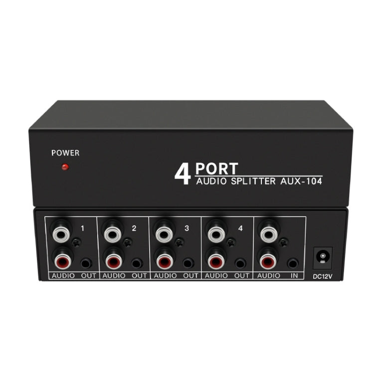 1 In 4 Out 3.5mm + RL Audio Distributor Stereo Audio Splitter For PC Laptop DVD, EU Plug, AUX -104