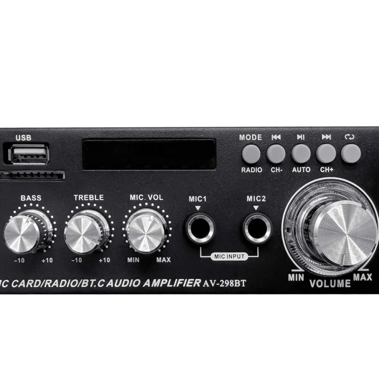AV-298BT 300W+300W Hi-Fi Stereo Amplifier Bluetooth Home Audio Karaoke Digital Amplifier, EU Plug, US Plug, UK Plug, AU Plug