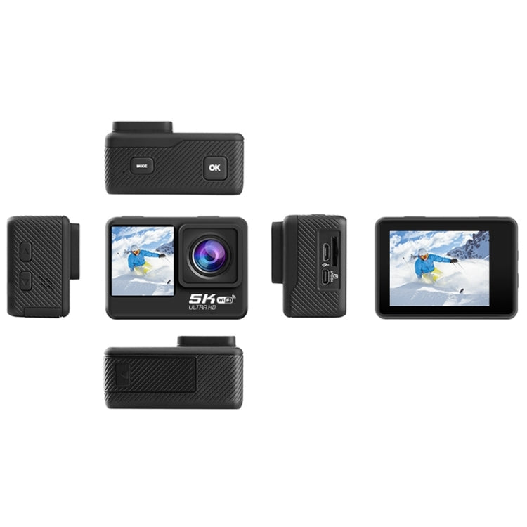 5K/30FPS WIFI HD Anti-Shake Remote Touch Dual-Screen IP68 Waterproof Sports Camera, Microphone Version
