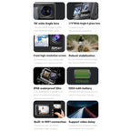 5K/30FPS WIFI HD Anti-Shake Remote Touch Dual-Screen IP68 Waterproof Sports Camera, Microphone Version