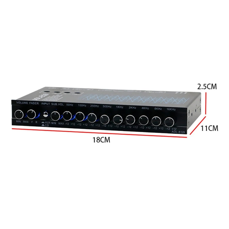 ADL-EQ9  Car Audio 9-Band Equalizer EQ Tuning Crossover Amplifier, ADL-EQ9