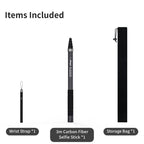 aMagisn 3m Carbon Fiber Invisible Selfie Stick Extension Rod for DJI, Insta360, GoPro and Other Action Cameras
