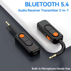 2-in-1 Receiver Bluetooth Transmitter with Call Aux Car Bluetooth Adapter, 2-in-1