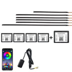 Car Hidden Acrylic LED Colorful Decorative Atmosphere Light Strip, 6 in 1, 10 in 1, 14 in 1, 18 in 1, 22 in 1