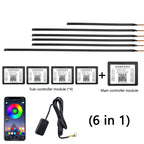 Car Hidden Acrylic LED Colorful Decorative Atmosphere Light Strip, 6 in 1, 10 in 1, 14 in 1, 18 in 1, 22 in 1