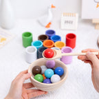Children Montessori Early Learning Color Recognition Matching Beads Kindergarten Educational Toy