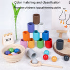 Children Montessori Early Learning Color Recognition Matching Beads Kindergarten Educational Toy