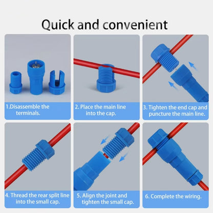 2pcs /Pack Stripping-free Thimble T-shaped Connector Downlight Wiring-free Connector