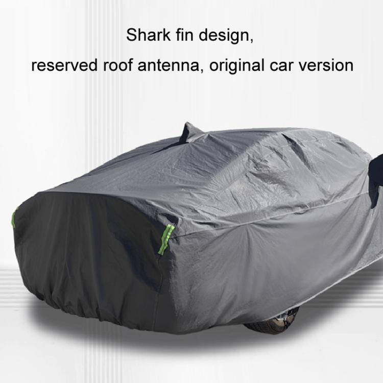 Sedan Car EVA Plus Velvet Thickened Heat Insulation Sunshade With Shark Fin, M 4.5x1.7x1.4m, L 4.6x1.70x1.45m, L+ 4.75x1.75x1.5m, XL 4.9x1.8x1.5m, XL+ 5.1x1.8x1.5m, XXL 5.5x2.0x1.5m