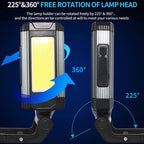 E-SMARTER K011 USB Rechargeable Repair Light With Magnet COB Strong Light Flashlight, A Foldable Red, A Foldable Silver, B Simple Red, B Simple Silver
