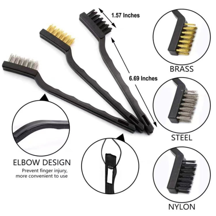 11pcs /Set Car Wash Cleaning Gap Detail Short Handle Brush