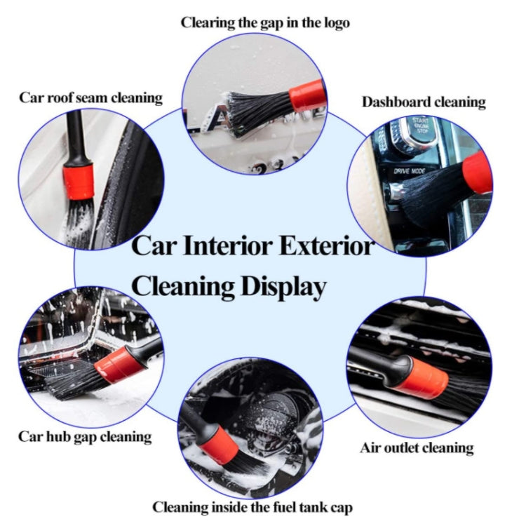 11pcs /Set Car Wash Cleaning Gap Detail Short Handle Brush