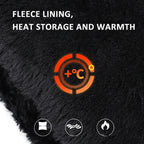OZERO Women Sheepskin Warm Gloves with Fleece Lining Split Finger Elasticated Gloves, M, L