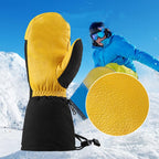 Winter Ski Snow Gloves for Men and Women Outdoor Sport Shovel Ski Gloves, Abalone Yellow, Five-finger Yellow, Abalone Black, Five-finger Black