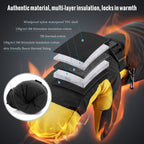 Winter Ski Snow Gloves for Men and Women Outdoor Sport Shovel Ski Gloves, Abalone Yellow, Five-finger Yellow, Abalone Black, Five-finger Black