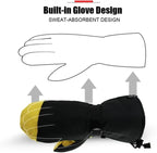 Winter Ski Snow Gloves for Men and Women Outdoor Sport Shovel Ski Gloves, Abalone Yellow, Five-finger Yellow, Abalone Black, Five-finger Black
