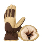 Deerskin Leather Thick Thermal Gloves for Working in Cold Weather, M, L, XL