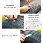 46pcs /Set Car Tubeless Tire Repair Needle Rubber Strip Valve Tip Needle-nosed Pliers Tool Set