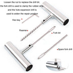 46pcs /Set Car Tubeless Tire Repair Needle Rubber Strip Valve Tip Needle-nosed Pliers Tool Set