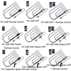 Eight-Color LED Voice Control Car Music Rhythm Atmosphere Light, 5V USB Remote Control, 5V USB APP, 5V USB APP + Remote Control, 5V USB With Switch Remote Control, 5V USB With Switch APP, 5V USB With Switch APP + Remote Control                         ...