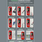 BSIDE O9 Digital Handheld Dual Channel 50MHz Oscilloscope Signal Source Multimeter, With Single Oscilloscope Probe (Red), With Dual Oscilloscope Probe (Red)
