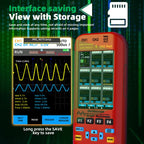 BSIDE O9 Digital Handheld Dual Channel 50MHz Oscilloscope Signal Source Multimeter, With Single Oscilloscope Probe (Red), With Dual Oscilloscope Probe (Red)